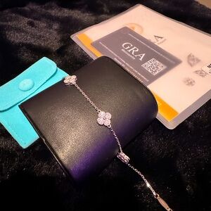 Adjustable Moissanite Clover Bracelet